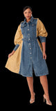 For Her NYC 82397 Denim two tone dress