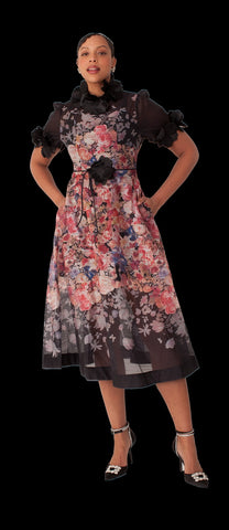 For Her NYC 82486 Floral Print Maxi Dress