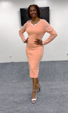 Donna Vinci 13414 peach dress