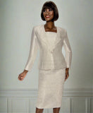 Susanna 3029 off white lace skirt suit