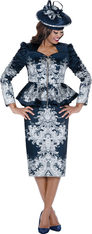 GMI 400832 navy blue skirt suit