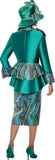 GMI 400803 green jacquard skirt suit