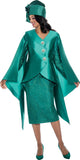 GMI 400812 emerald green skirt suit