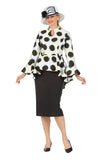 Giovanna 0976 blak polka dot skirt suit