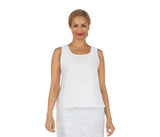 Giovanna C2401 White Pleated Satin Camisole