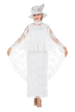 Giovanna D1667 white lace cape dress