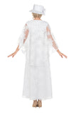 Giovanna D1671 white lace cape dress