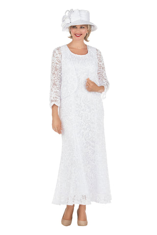 Giovanna D7209 white lace jacket dress