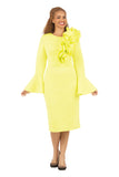 Giovanna 2401 Lemon yellow Scuba Dress