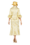 Giovanna G1165 gold brocade skirt suit