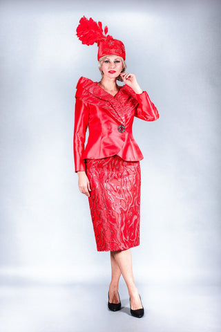 Giovanna G1211 red skirt suit