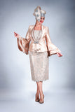 Giovanna G1212 gold skirt suit