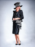 Giovanna G1213 black animal print skirt suit