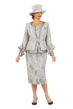 Giovanna G1214 Silver Skirt Suit