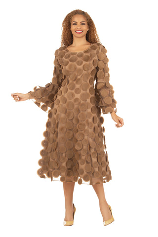 Giovanna D1650 chocolate brown petal dress