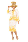 Giovanna G1154 gold brocade skirt suit