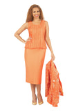 Giovanna G1181 orange brocade skirt suit