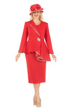 Giovanna G1183 red scuba skirt suit