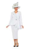 Giovanna G1183 white scuba skirt suit