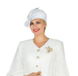 Giovanna HR22107 white pill box hat