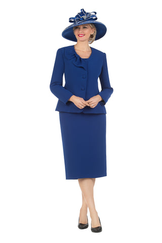 Giovanna 0653 royal blue usher skirt suit