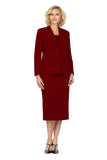 Giovanna 0710 burgundy skirt suit