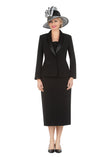 Giovanna 0826 black usher skirt suit