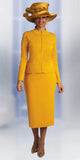 Lily & Taylor 906 gold knit skirt suit