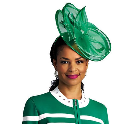 Lily & Taylor H121 Hunter green fascinator