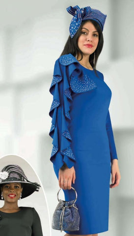 Lily & Taylor 4907 royal blue knit dress