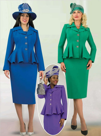 Lily & Taylor 4918 French crepe skirt suit