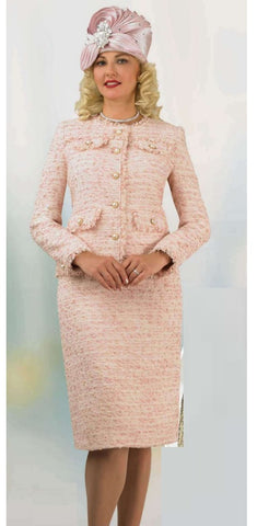 Lily & Taylor 4957 pink skirt suit