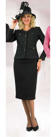 Lily & Taylor 4958 black skirt suit