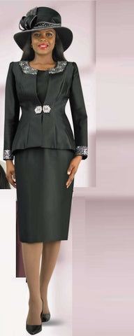 Lily & Taylor 3800 black skirt suit