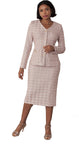 Liorah 7319 peach knit skirt suit