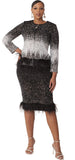 Liorah 7308 knit skirt suit