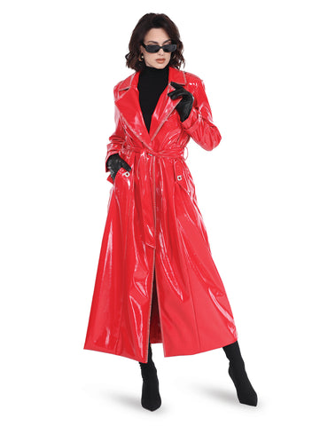 Love the Queen 17579 Red Leather Coat