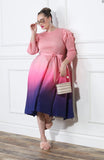 Luxe Moda 401 pink ombre krinkle dress