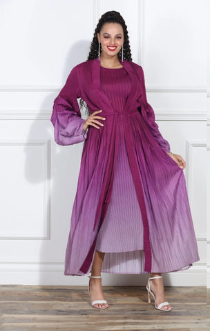 Luxe Moda 407 purple ombre jacket dress