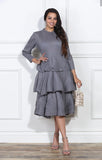 Luxe Moda 409 grey krinkle dress