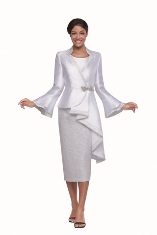 Serafina 4342 off white skirt suit