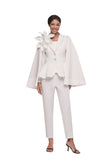 Serafina 7487 off white scuba pant suit