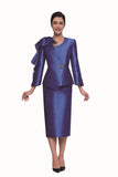 Serafina 4045 royal blue skirt suit