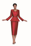 Serafina 4337 red skirt suit