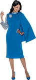 Stellar Looks 600261 blue cape dress