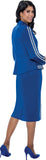 Stellar Looks 600282 blue scuba skirt suit