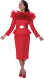 Stellar Looks 600362 red skirt suit