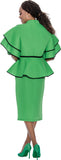 Stellar Looks 600371 emerald green skirt suit