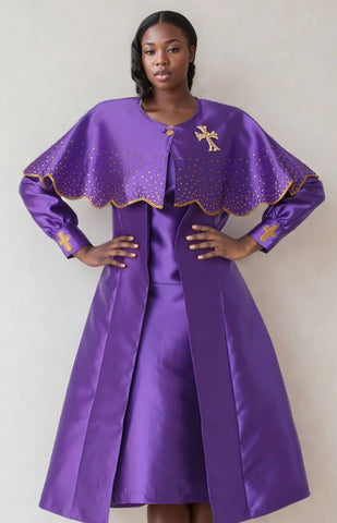 Tally Taylor 4866 purple clergy dress