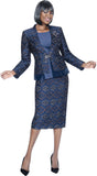 Terramina 7096 navy blue skirt suit